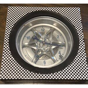NEW in Box 14" Tire Rim Clock For Garage or Man Cave